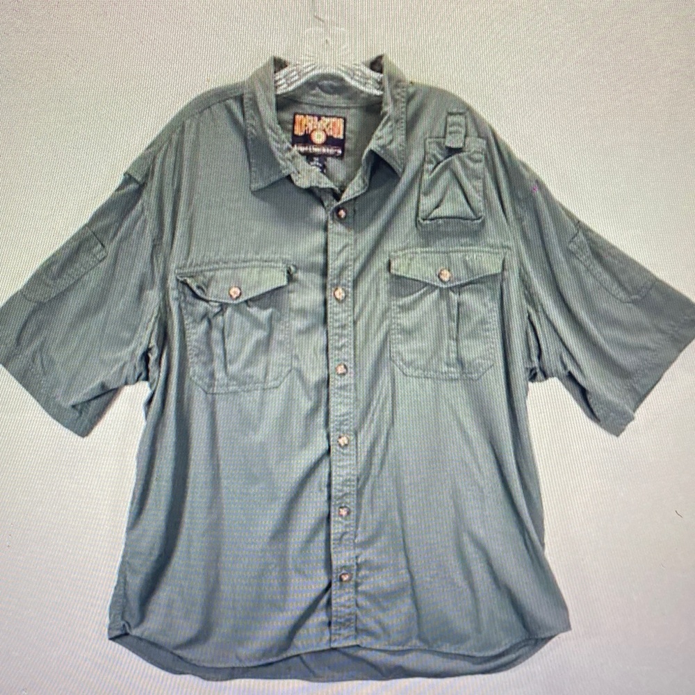 Duluth Trading Co Men's Olive Button Down Shirt